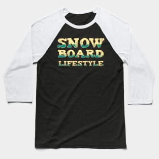 SnowBoard Lifestyle Extreme Sports Vintage Retro Style Baseball T-Shirt